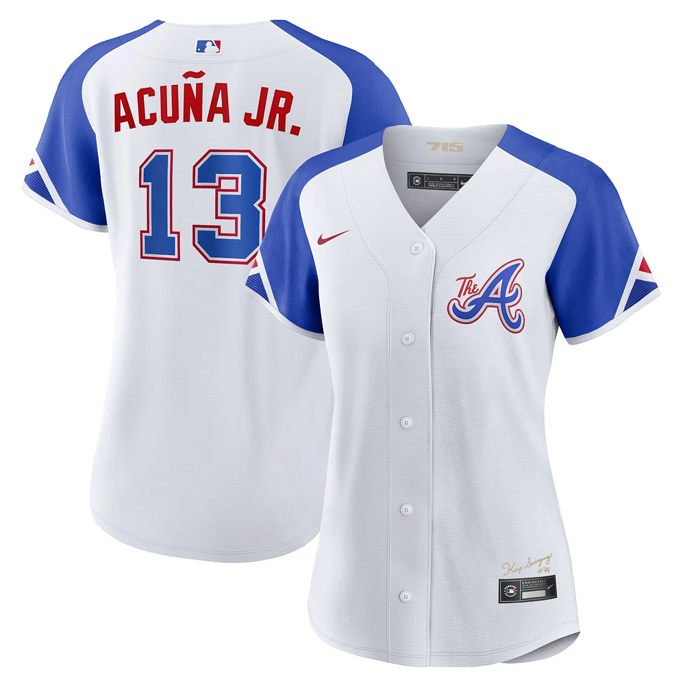 Women's Nike Ronald Acuña Jr. White Atlanta Braves City Connect Replica Player Jersey