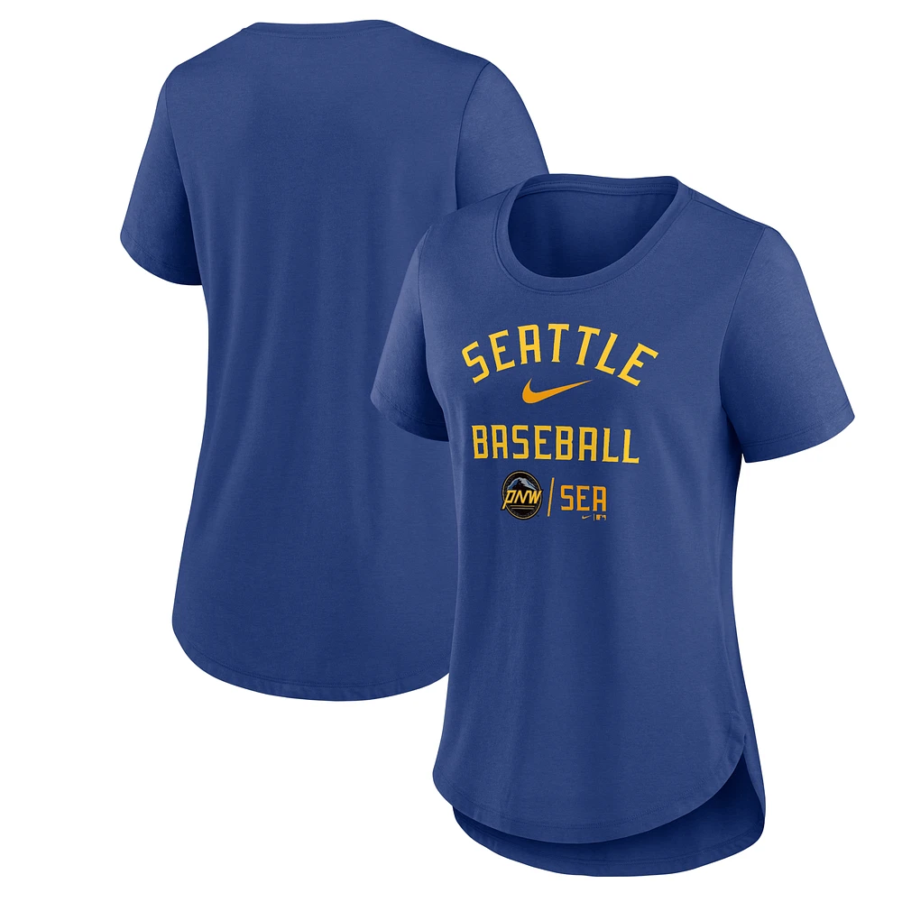 Women's Nike  Royal Seattle Mariners City Connect Tri-Blend T-Shirt