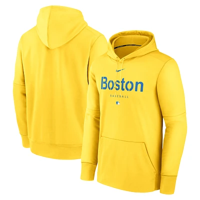 Men's Nike Gold Boston Red Sox City Connect Pregame Performance Pullover Hoodie