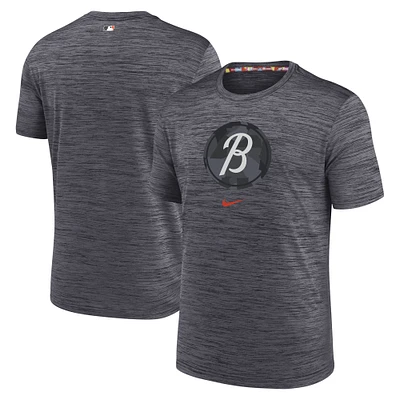 Men's Nike  Charcoal Baltimore Orioles City Connect Velocity Practice Performance T-Shirt