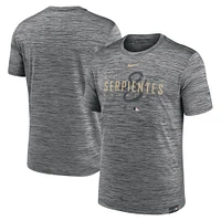 Men's Nike Anthracite Arizona Diamondbacks City Connect Velocity Practice Performance T-Shirt