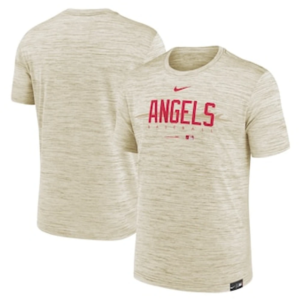 Men's Nike Cream Los Angeles Angels City Connect Velocity Practice Performance T-Shirt