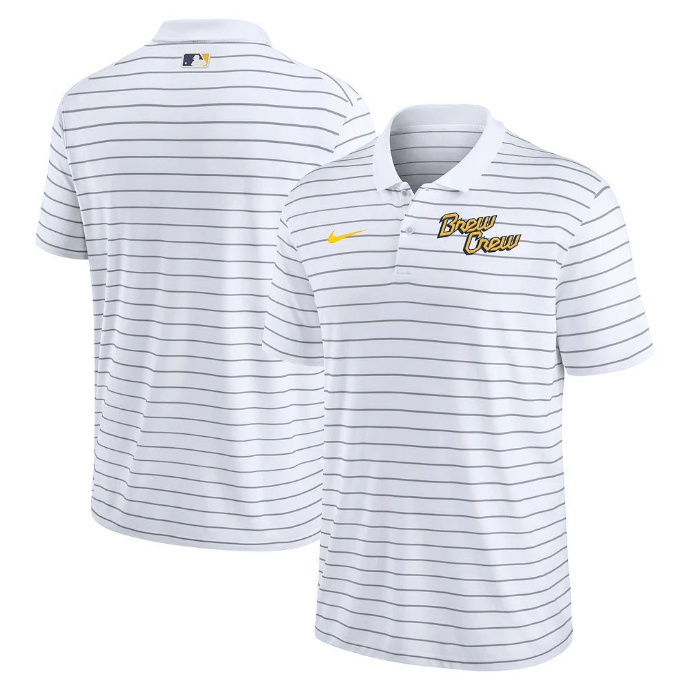 Men's Nike White Milwaukee Brewers City Connect Authentic Collection Victory Performance Polo