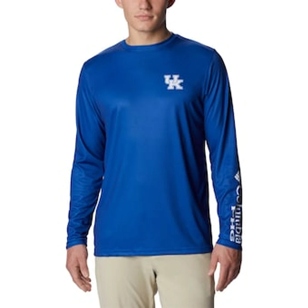 Men's Columbia Royal Kentucky Wildcats Terminal Shot Omni-Shade Omni-Wick Long Sleeve T-Shirt