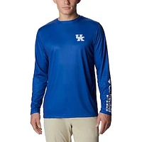 Men's Columbia Royal Kentucky Wildcats Terminal Shot Omni-Shade Omni-Wick Long Sleeve T-Shirt