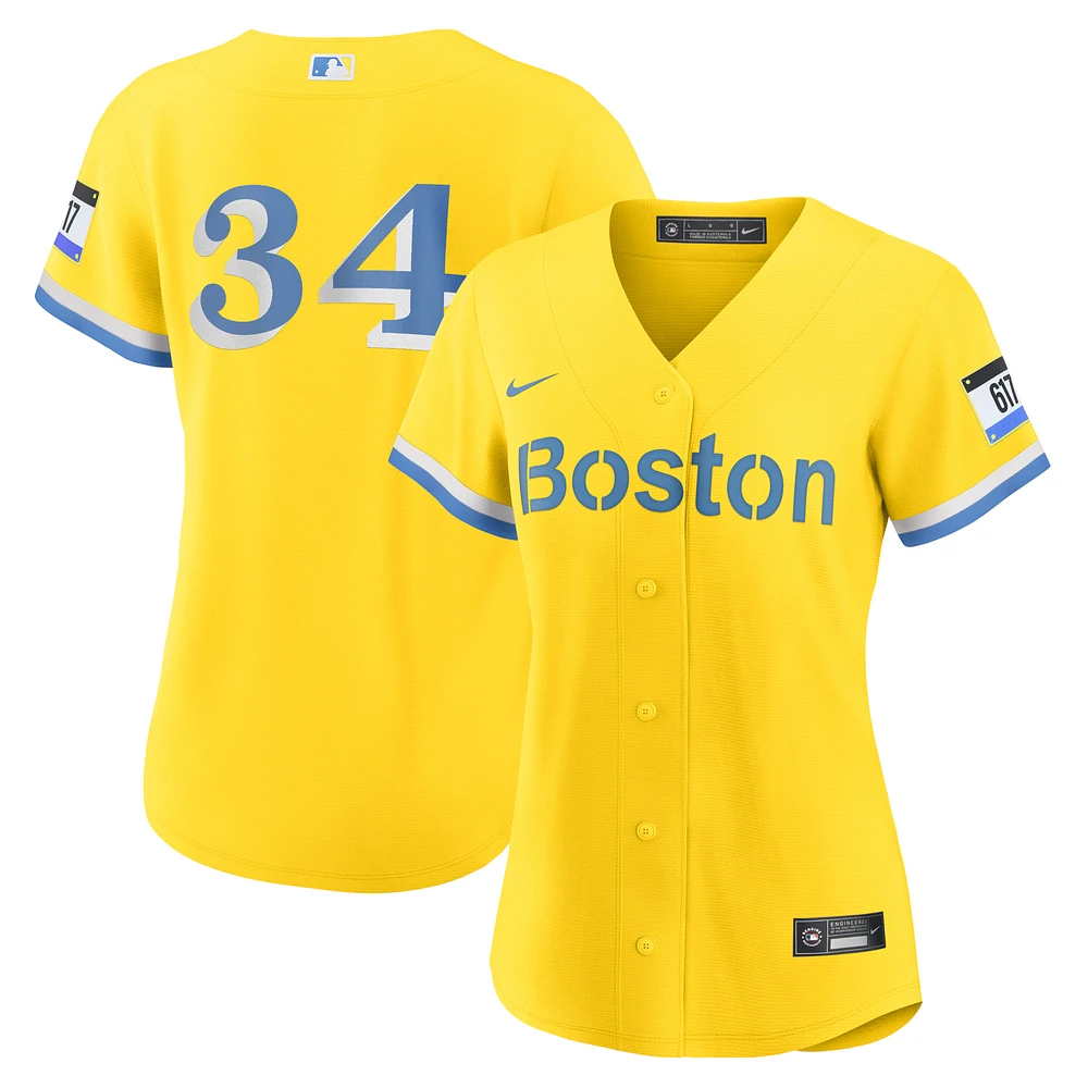 Women's Nike David Ortiz Gold Boston Red Sox City Connect Replica Player Jersey