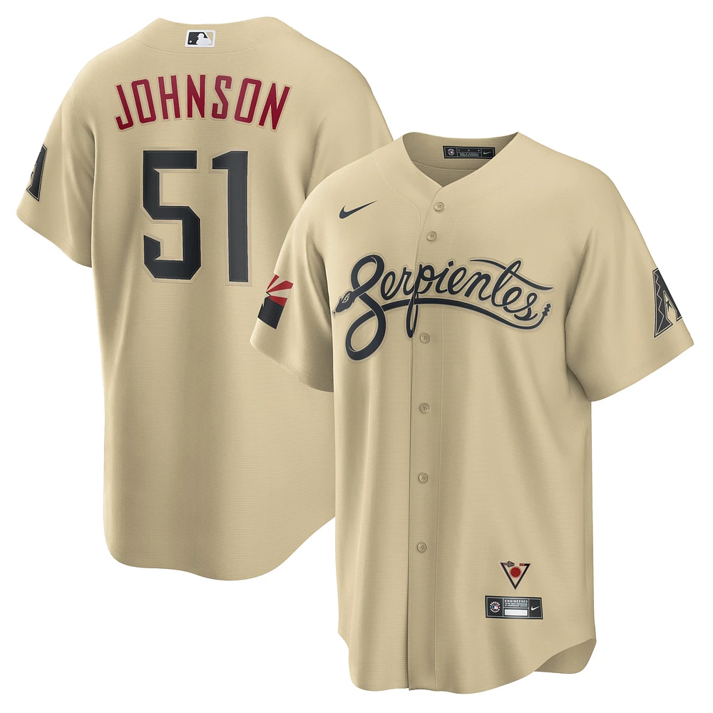 Men's Nike Randy Johnson Sand Arizona Diamondbacks City Connect Replica Player Jersey