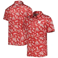 Men's Columbia Crimson Washington State Cougars Super Terminal Tackle Omni-Shade Polo