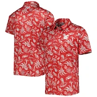 Men's Columbia Crimson Washington State Cougars Super Terminal Tackle Omni-Shade Polo