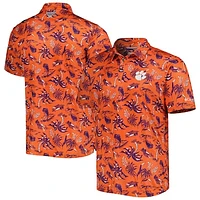 Men's Columbia Orange Clemson Tigers Super Terminal Tackle Omni-Shade Polo