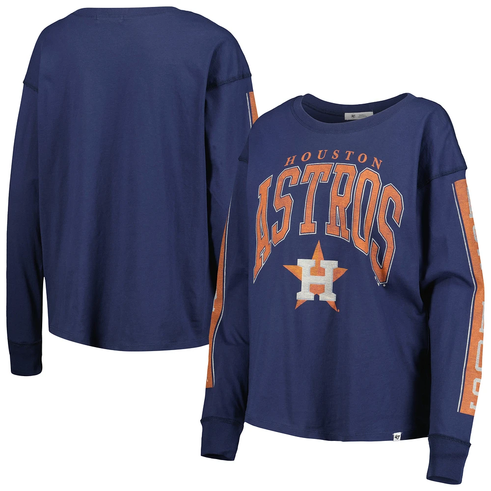 Women's '47 Navy Houston Astros Statement Long Sleeve T-Shirt