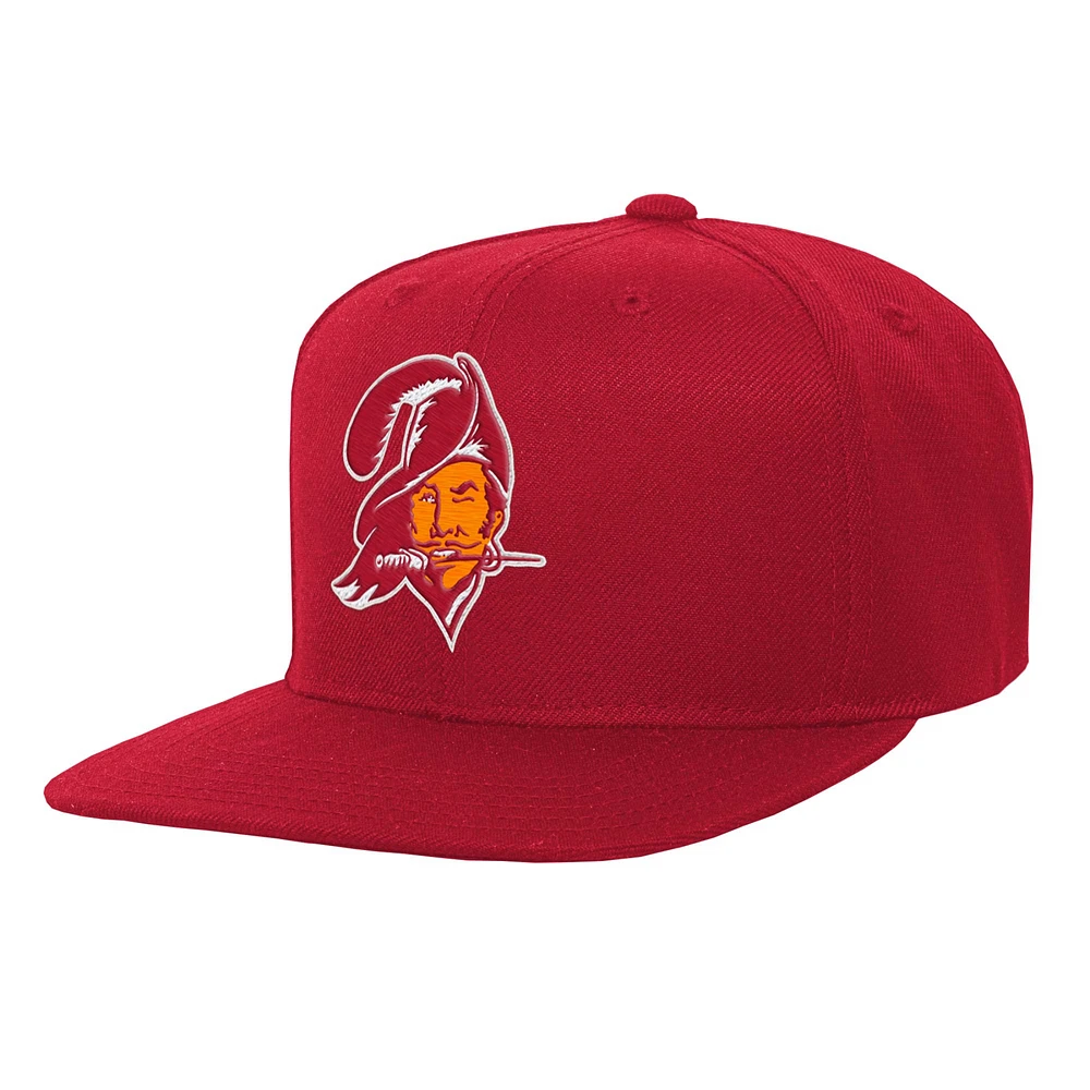 Youth Mitchell & Ness Red Tampa Bay Buccaneers Gridiron Classics Ground Snapback Hat