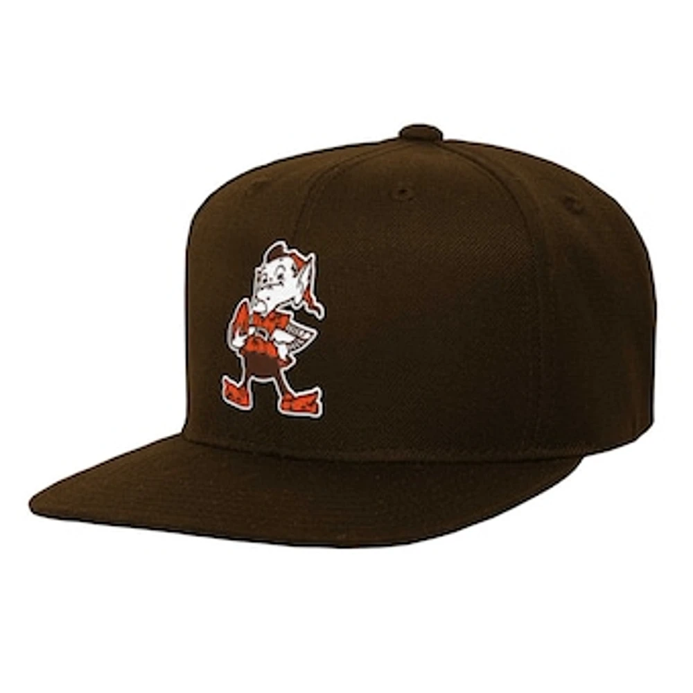 Youth Mitchell & Ness Brown Cleveland Browns Gridiron Classics Ground Snapback Hat