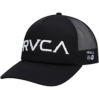 Men's RVCA Black Mister Cartoon Trucker Snapback Hat