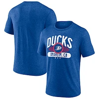 Men's  Royal Anaheim Ducks Badge of Honor Tri-Blend T-Shirt