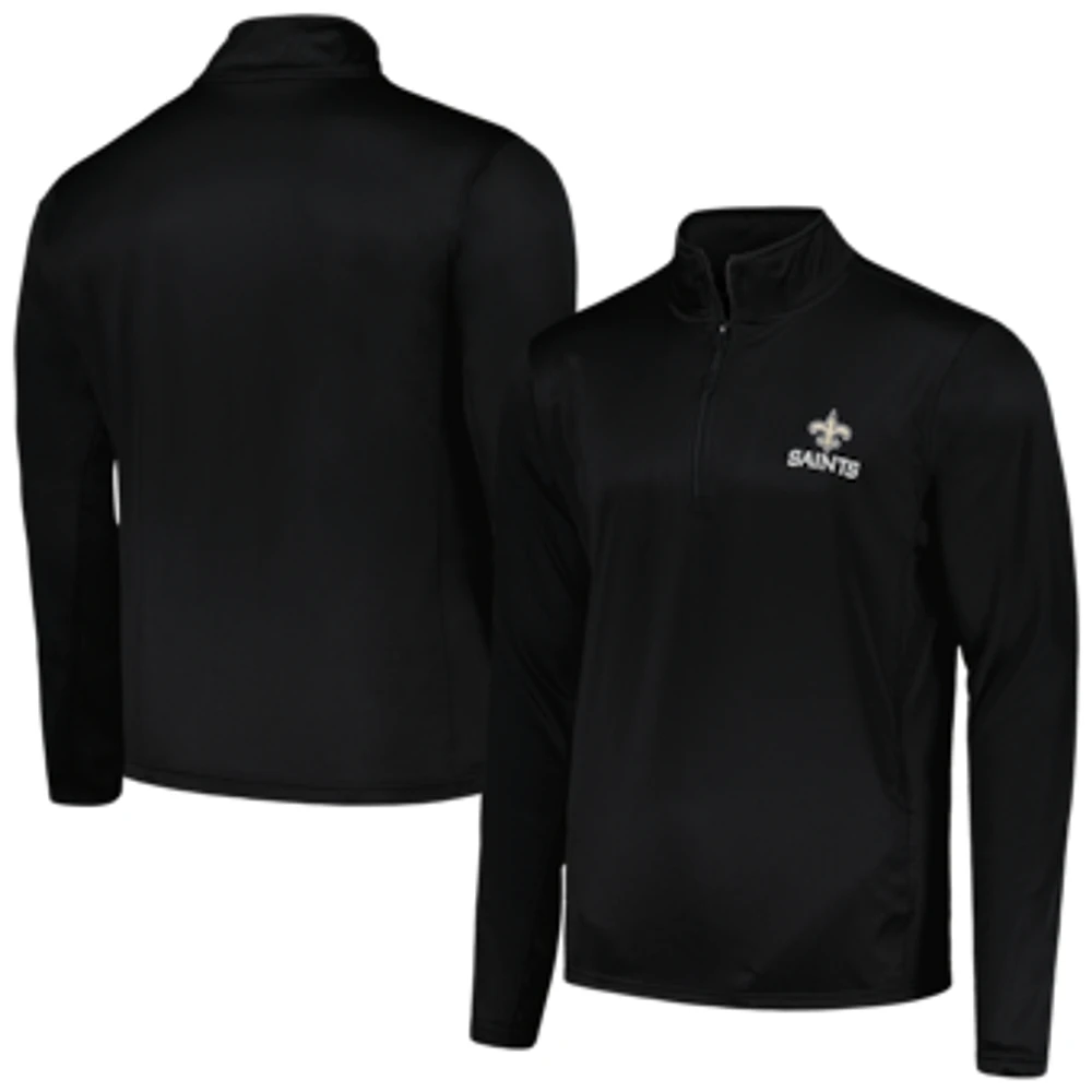 Men's Dunbrooke Black New Orleans Saints All-Star Tech Quarter-Zip Top