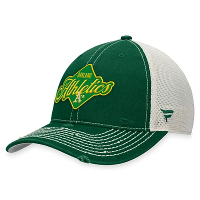 Men's Fanatics Green Oakland Athletics Heritage Trucker Snapback Hat