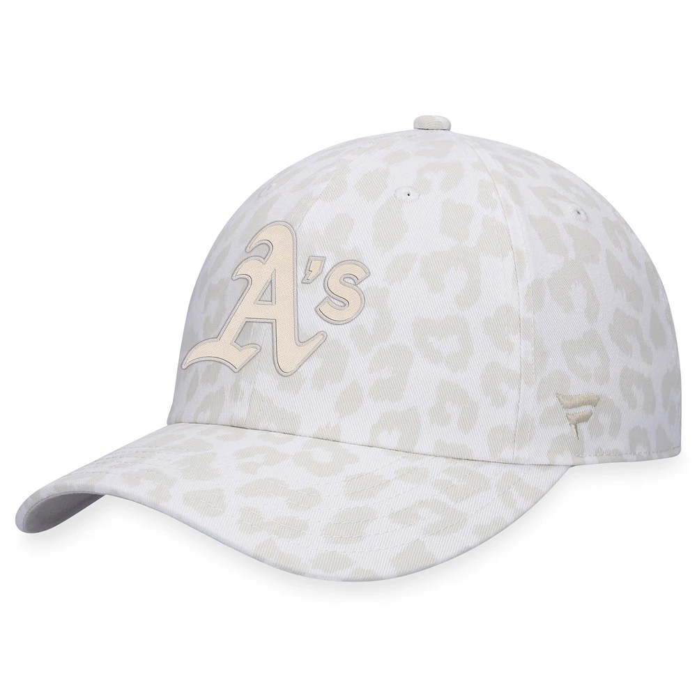 Women's Fanatics White Oakland Athletics Snow Leopard Adjustable Hat