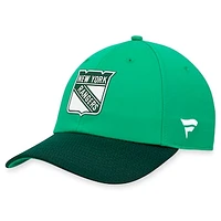 Men's Fanatics Kelly Green New York Rangers St. Patrick's Day Adjustable Hat