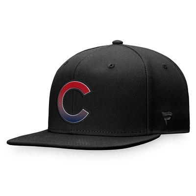 Men's Majestic Black Chicago Cubs Color Fade Snapback Hat