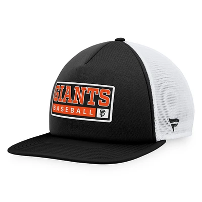 Men's Majestic Black/White San Francisco Giants Foam Trucker Snapback Hat