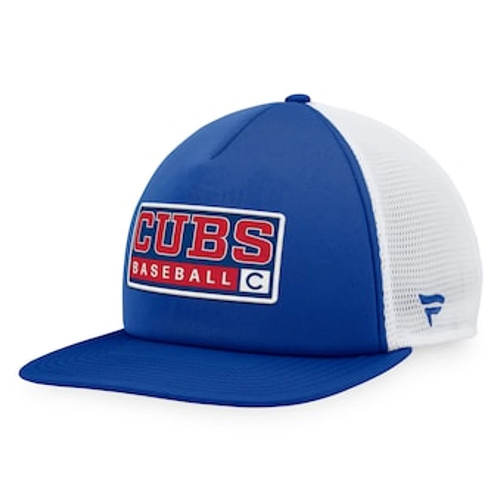 Men's Majestic Royal/White Chicago Cubs Foam Trucker Snapback Hat