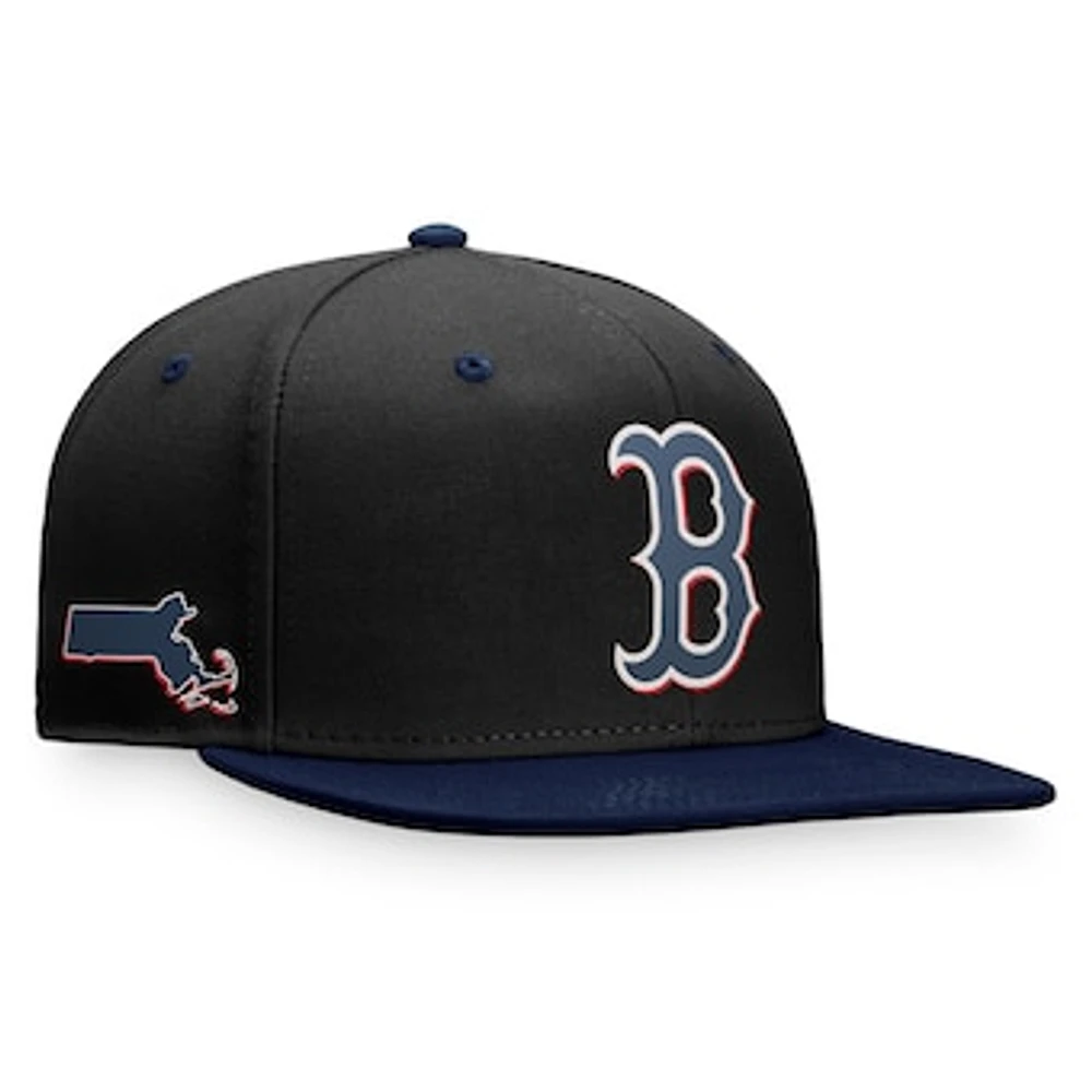 Men's Fanatics  Black/Navy Boston Red Sox State Side Two-Tone Snapback Hat