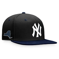 Men's Fanatics  Black/Navy New York Yankees State Side Two-Tone Snapback Hat