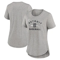 Women's Nike Heather Gray Detroit Tigers Hot Prospect Tri-Blend T-Shirt