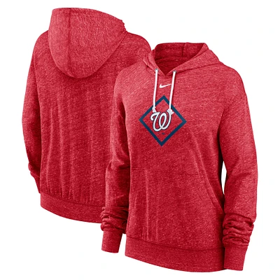 Women's Nike Red Washington Nationals Diamond Icon Gym Vintage Lightweight Hooded Top