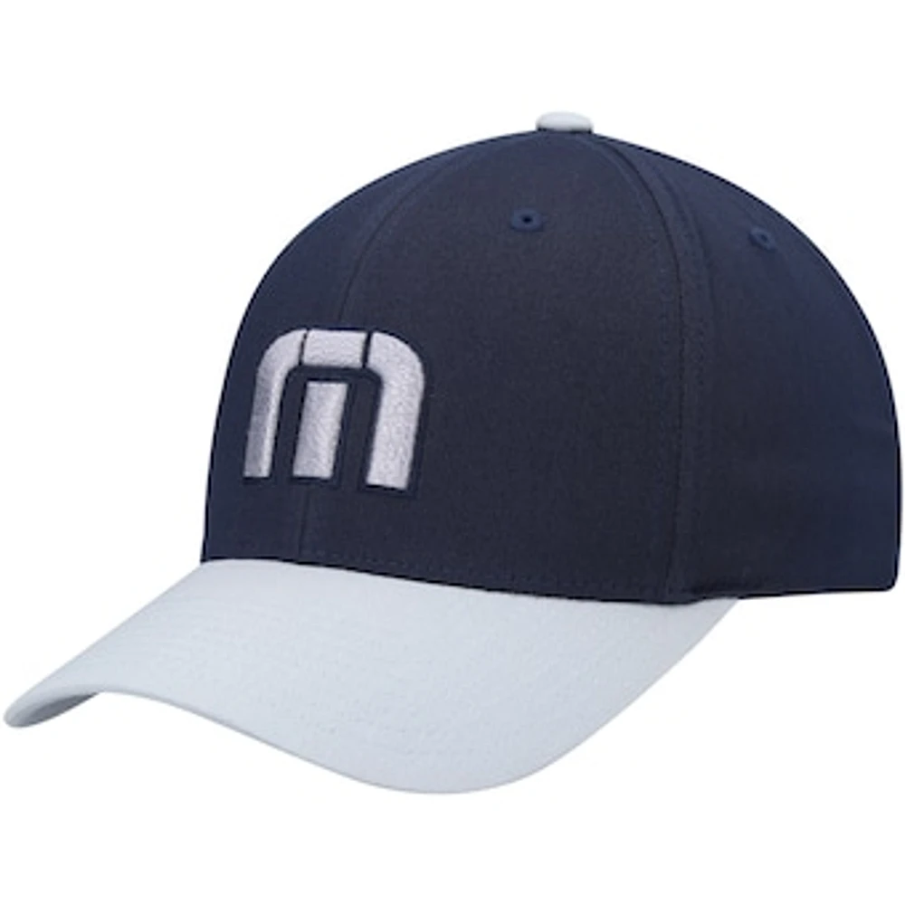 Men's TravisMathew Navy/Gray Skipper Tri-Blend Snapback Hat