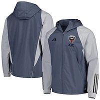 Men's adidas Charcoal D.C. United All-Weather Raglan Hoodie Full-Zip Jacket