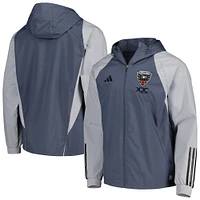 Men's adidas Charcoal D.C. United All-Weather Raglan Hoodie Full-Zip Jacket