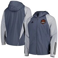 Men's adidas Charcoal Houston Dynamo FC All-Weather Raglan Hoodie Full-Zip Jacket