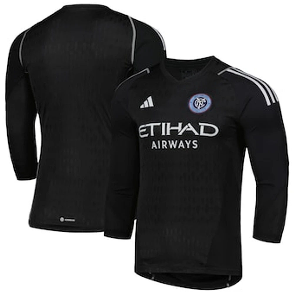 Men's adidas Black New York City FC 2023 Goalkeeper Long Sleeve Replica Jersey