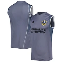 Men's adidas Gray LA Galaxy 2023 On-Field Sleeveless Training Jersey