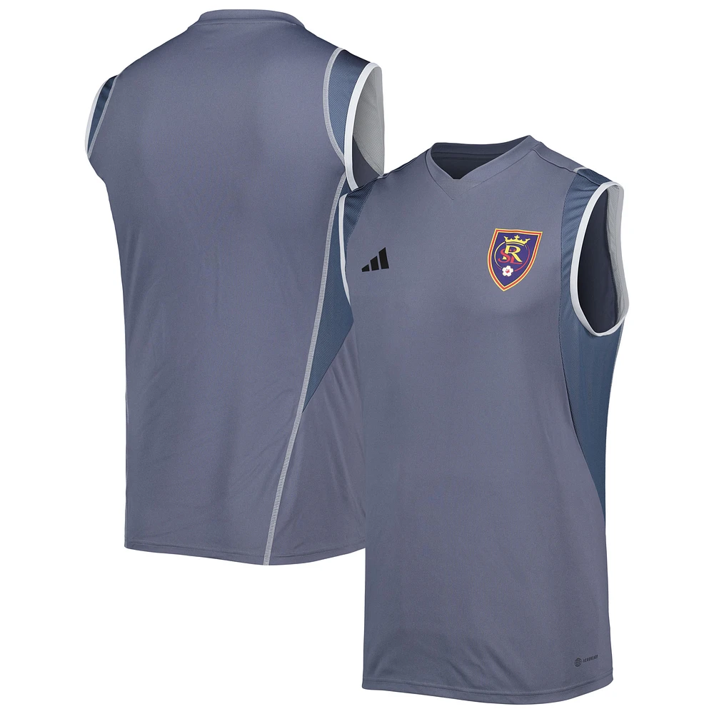 Men's adidas Gray Real Salt Lake 2023 On-Field Sleeveless Training Jersey