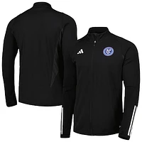 Men's adidas Black New York City FC 2023 On-Field AEROREADY Full-Zip Training Top