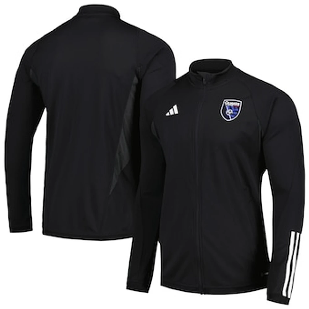 Men's adidas Black San Jose Earthquakes 2023 On-Field AEROREADY Full-Zip Training Top