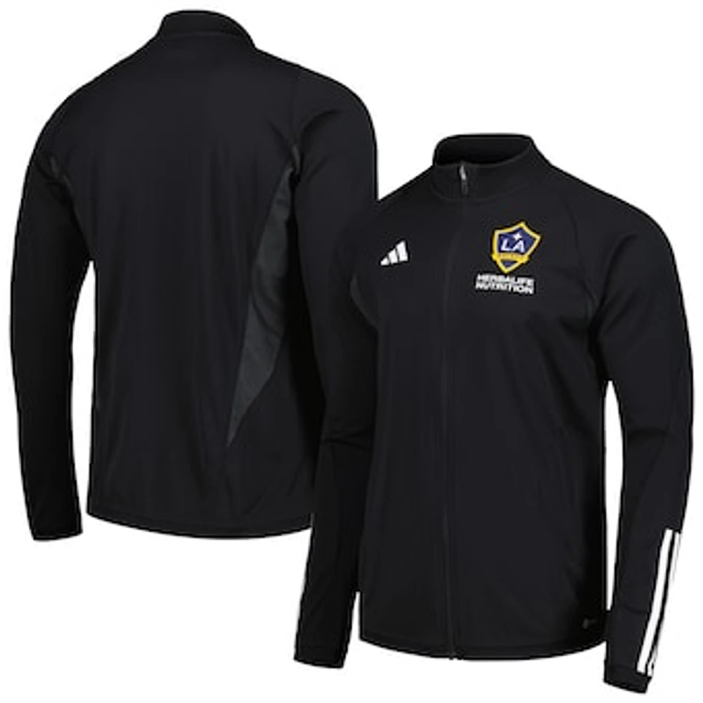 Men's adidas Black LA Galaxy 2023 On-Field AEROREADY Full-Zip Training Top