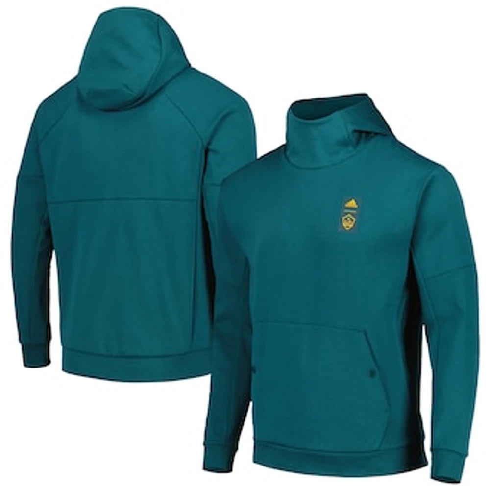 Men's adidas Teal LA Galaxy 2023 Player Travel Pullover Hoodie