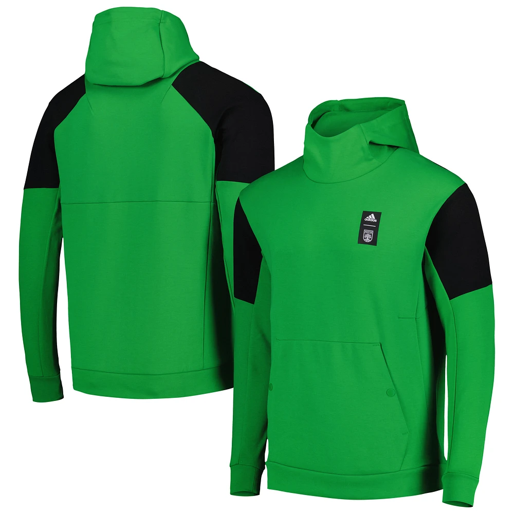 Men's adidas Green Austin FC 2023 Player Travel Pullover Hoodie