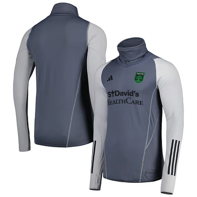 Men's adidas Gray Austin FC Warm Raglan COLD.RDY Top