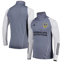 Men's adidas Gray LA Galaxy Warm Raglan COLD.RDY Top