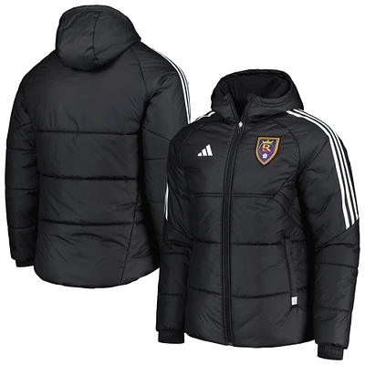 Men's adidas Black Real Salt Lake Winter Raglan Full-Zip Hoodie Jacket