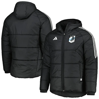 Men's adidas Black Minnesota United FC Winter Raglan Full-Zip Hoodie Jacket