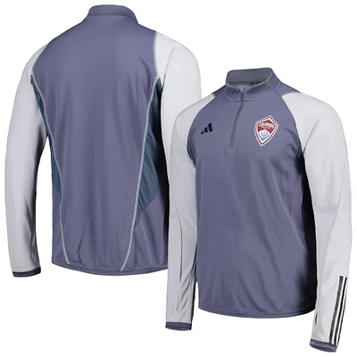 Men's adidas Gray Colorado Rapids 2023 On-Field AEROREADY Quarter-Zip Training Top