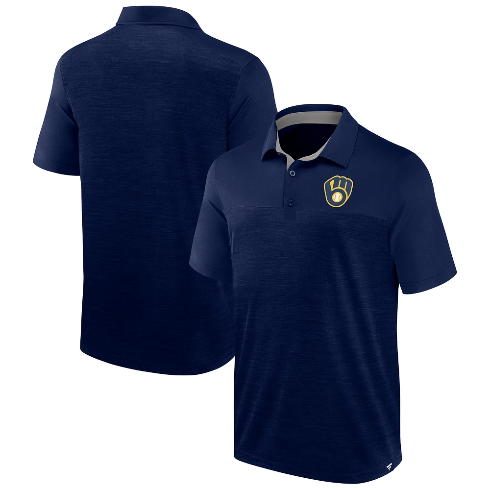 Men's Fanatics Navy Milwaukee Brewers Base Thief Polo