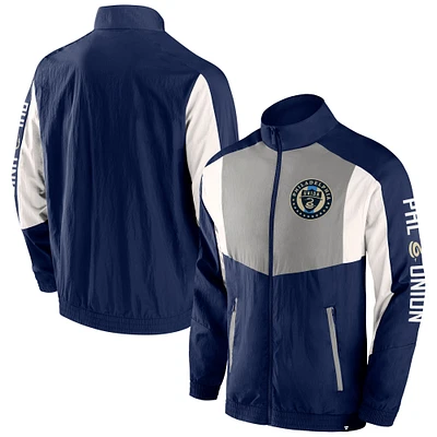 Men's Fanatics  Navy Philadelphia Union Net Goal Raglan Full-Zip Track Jacket