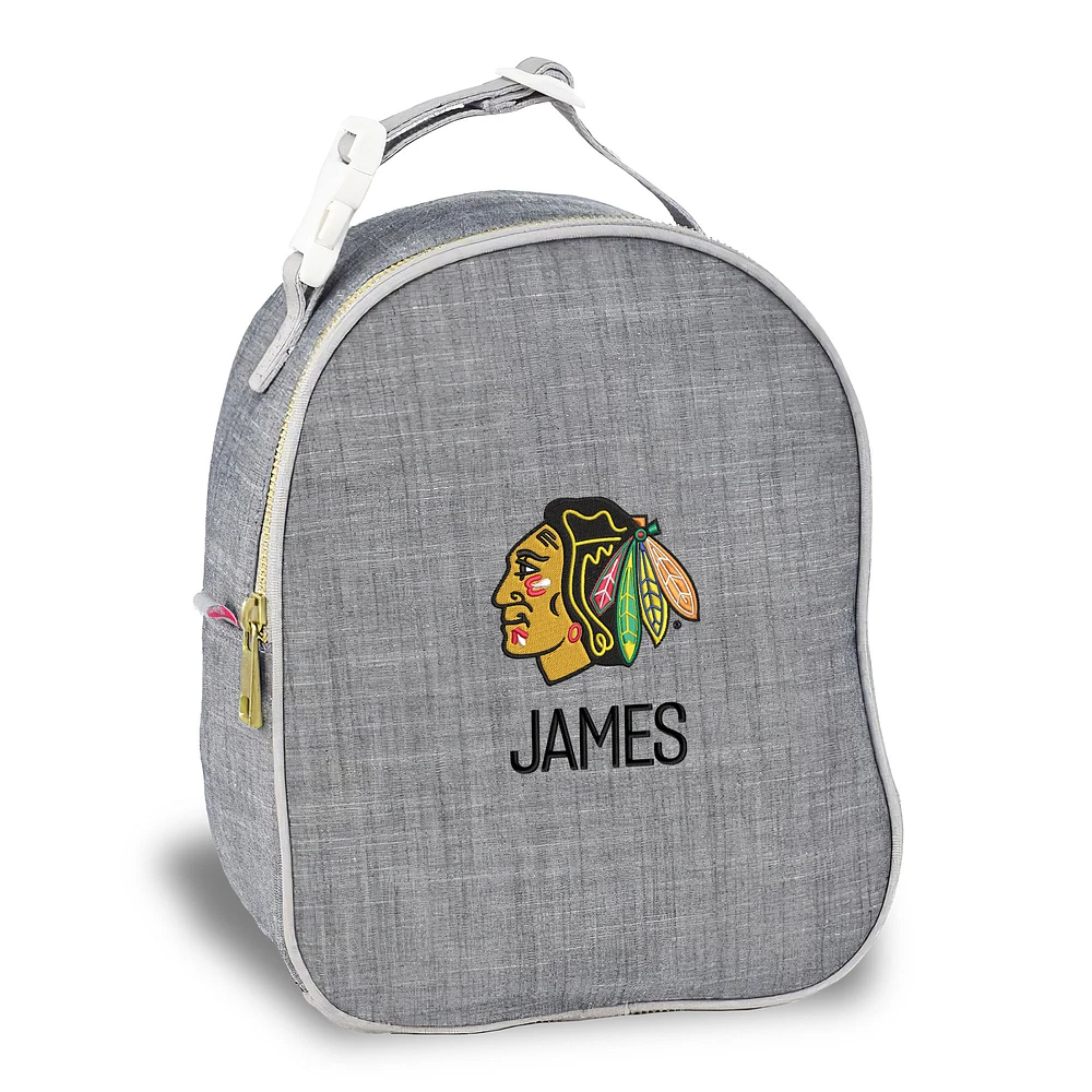 Gray Chicago Blackhawks Personalized Insulated Bag
